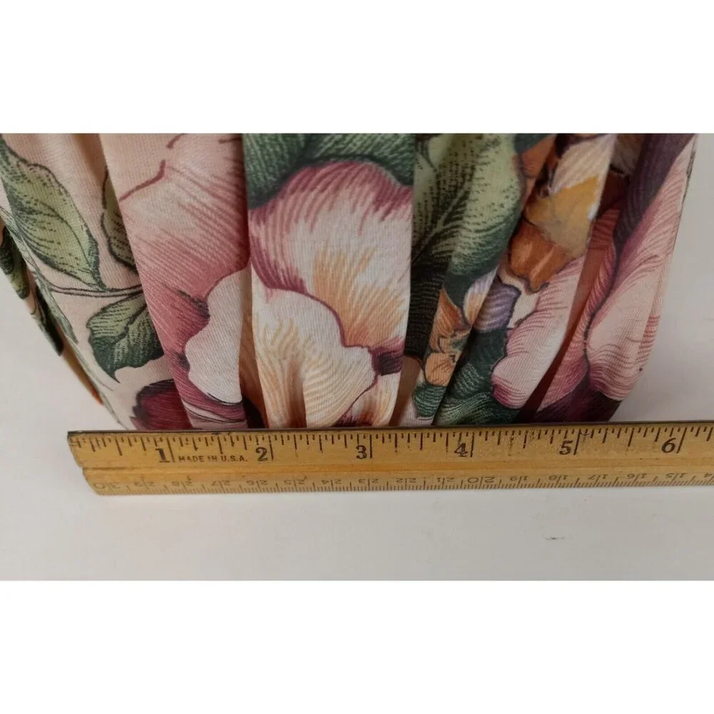 Tissue Box Cover 2 Piece Cloth Floral Cover Over Clear Plastic 5.5